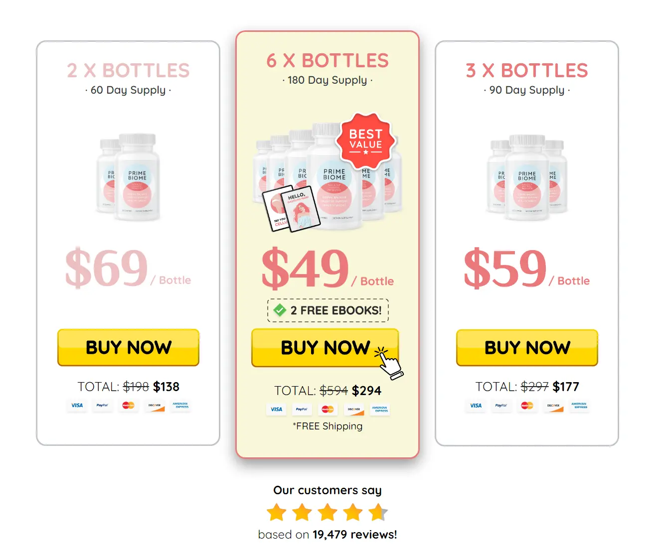 PrimeBiome limited time 6 bottle discount Offer